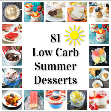 collage of keto summer desserts and text