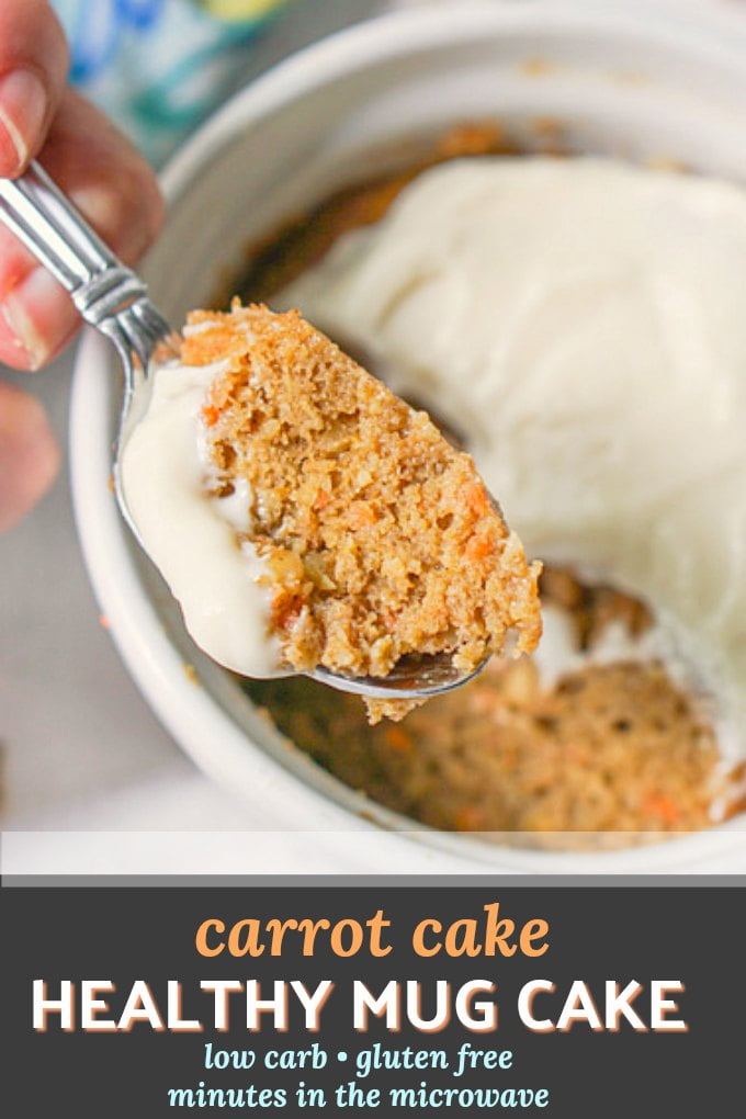 Healthy Mug Cake Made in Microwave - Low Carb Carrot Cake Flavored