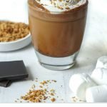 s'mores bulletproof coffee drink with marshmallows and text overlay