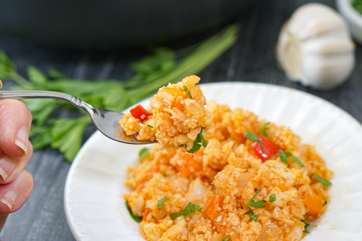 forkful of spanish rice