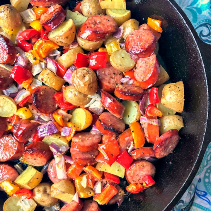 Quick Easy Kielbasa and Potatoes Skillet Dinner