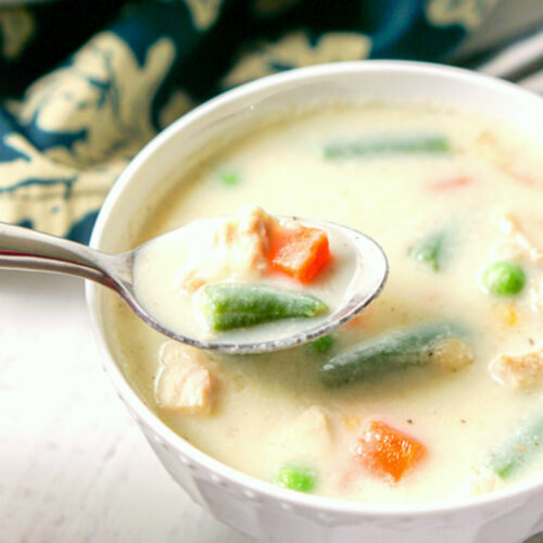 Low Carb Creamy Turkey Soup with Vegetables using Leftover Turkey! | My