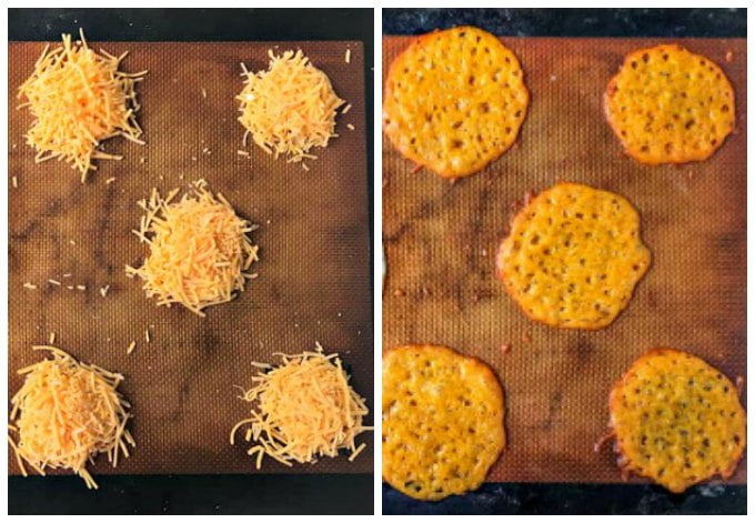 collage of how to make cheese chips