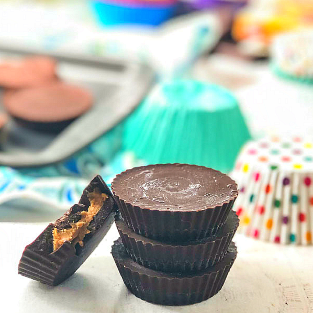 stack of homemade peanut butter cups