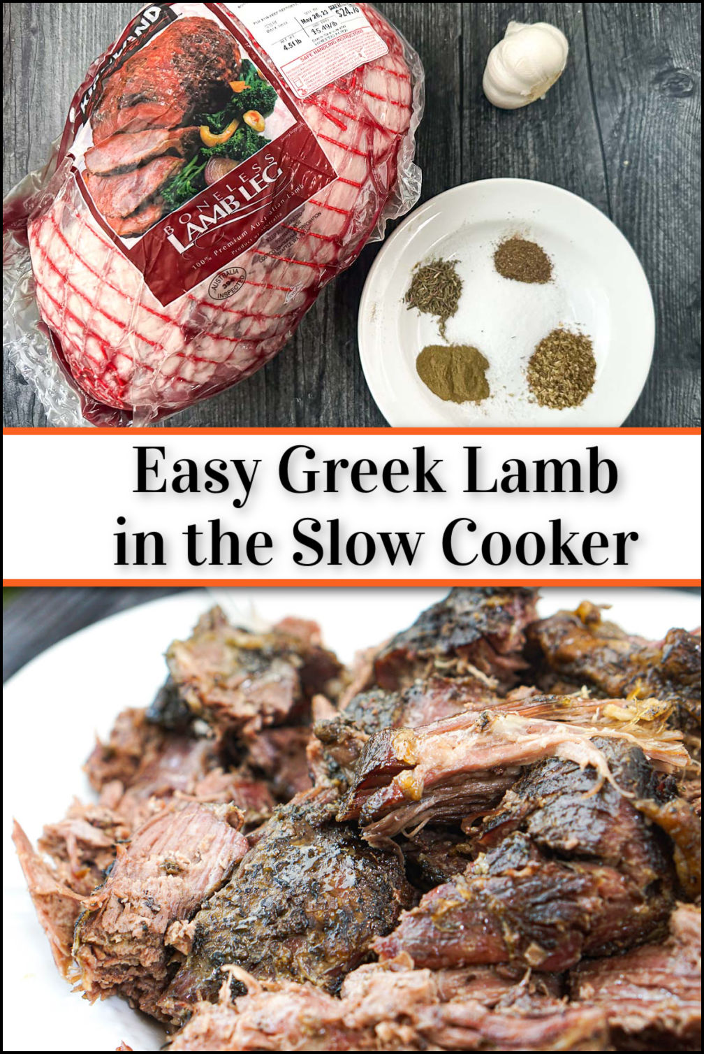 Slow Cooker Greek Lamb Recipe for gyros or low carb salads!