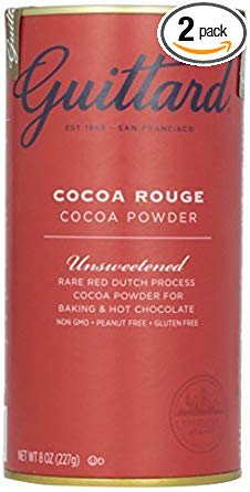 E Guittard Cocoa Powder, Unsweetened Rouge Red Dutch Process Cocoa, Two (2) 8oz Cans