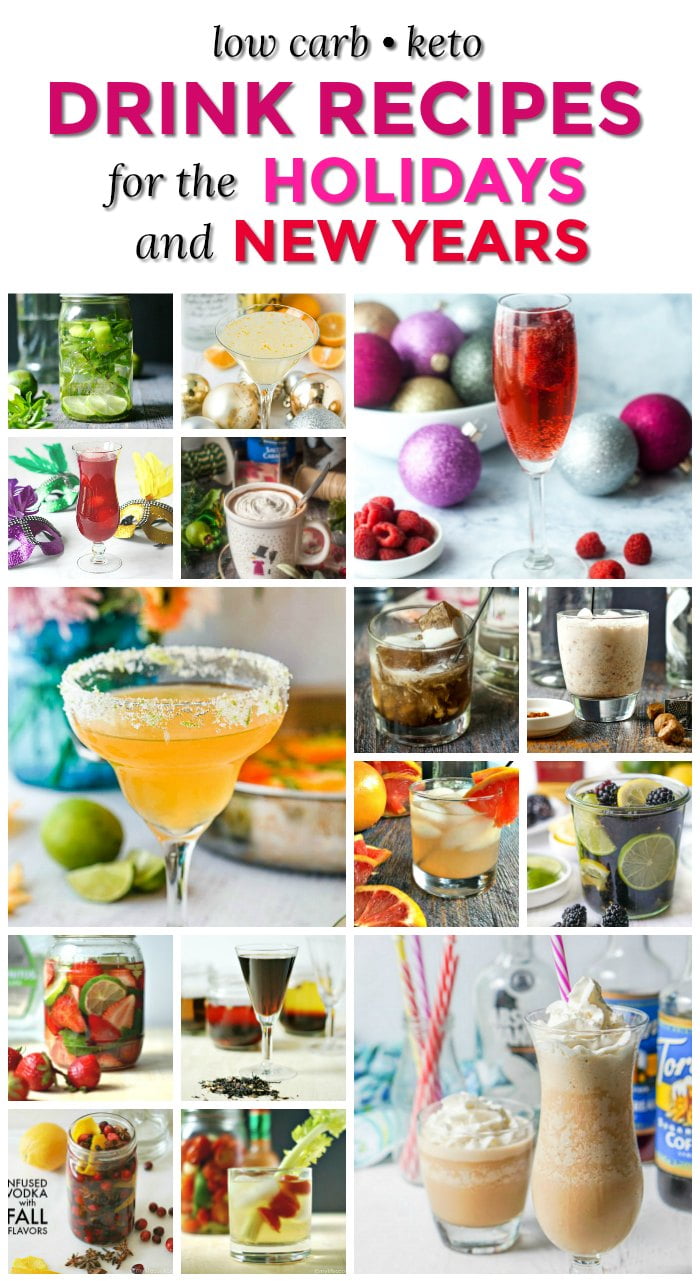 collage of low carb drink pics with text overlay