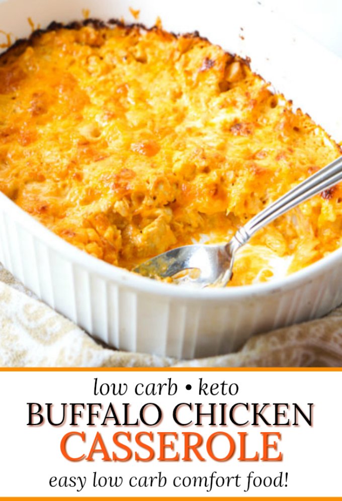 Keto Buffalo Chicken Casserole spicy, cheesy low carb casserole