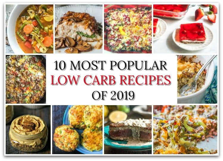 collage of low carb recipes with text