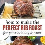 collage of how to make a prime rib roast with text