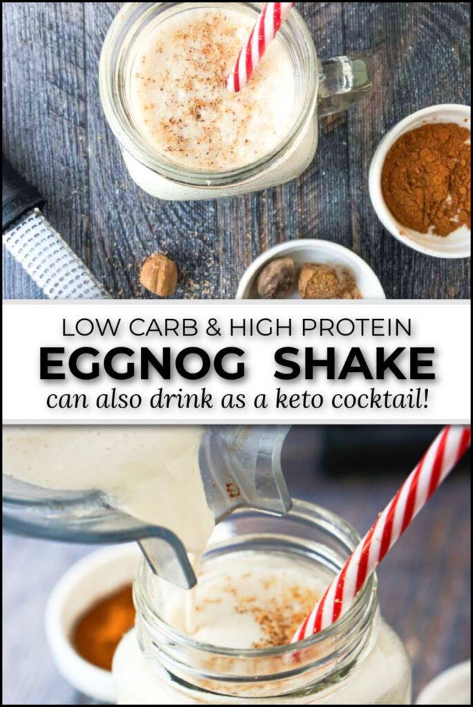 Eggnog Protein Shake - low carb breakfast or keto cocktail (no egg)