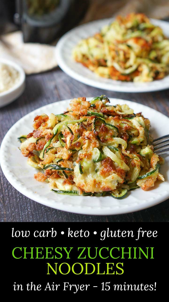 Keto Air Fryer Zucchini Noodles in the Air Fryer 3 ingredients, 15