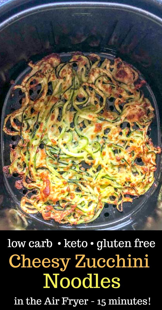 Keto Air Fryer Zucchini Noodles in the Air Fryer 3 ingredients, 15