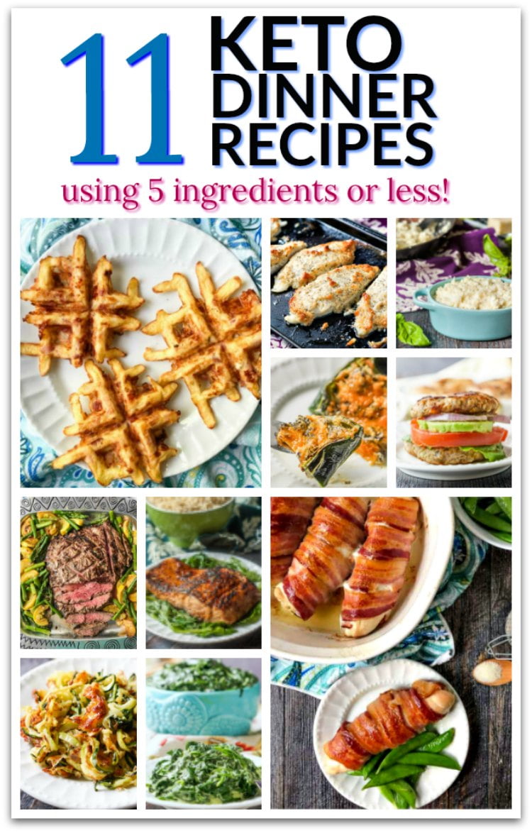 collage of easy keto dinner recipes with text