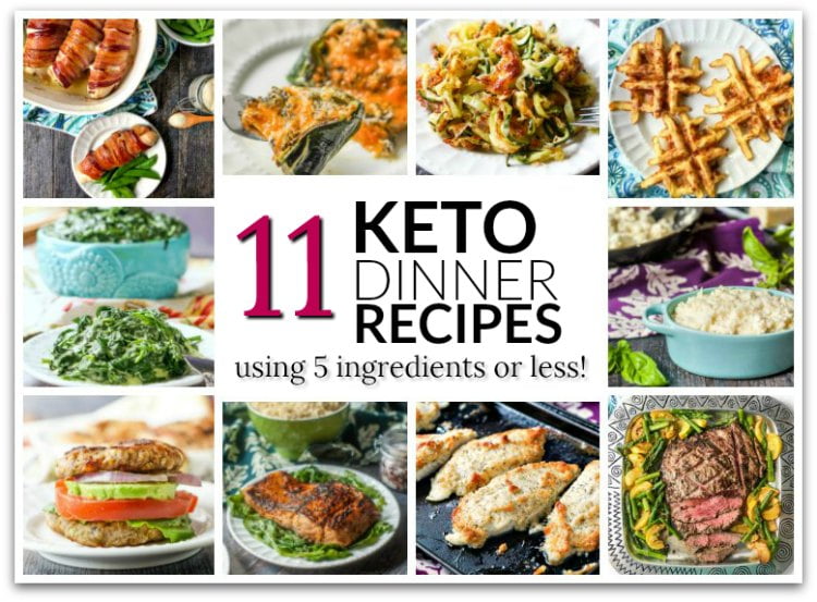 collage of low carb keto dinner recipes with text