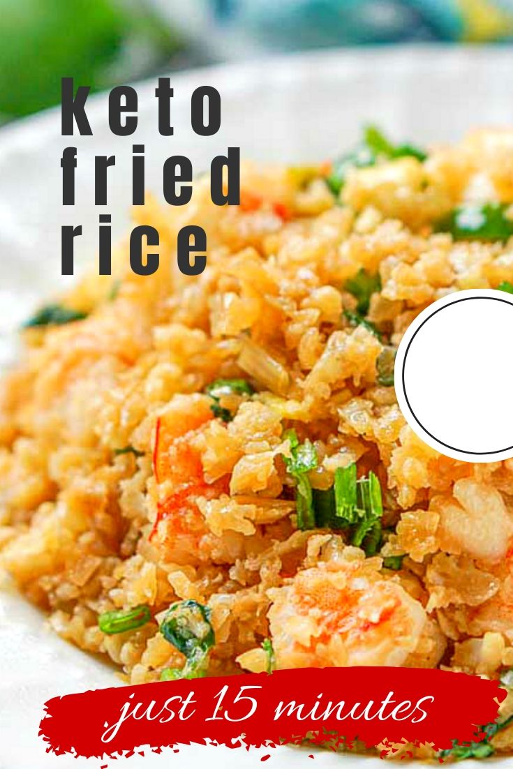 Easy Keto Fried Rice with Shrimp in 15 Minutes using Cauliflower Rice