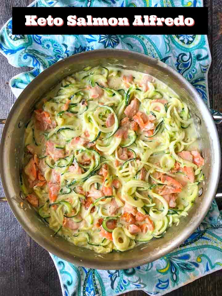 Keto Salmon Alfredo Recipe With Zucchini Noodles In 20 Minutes! My