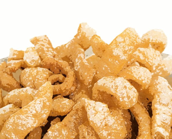 posterized closeup of pork rinds