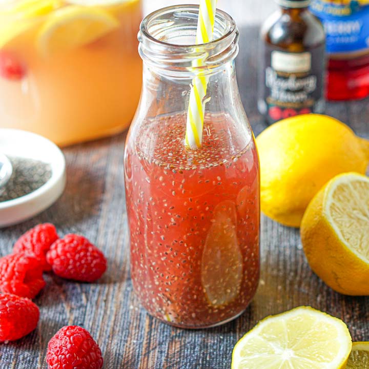 Sugar Free Raspberry Lemonade Chia Drink
