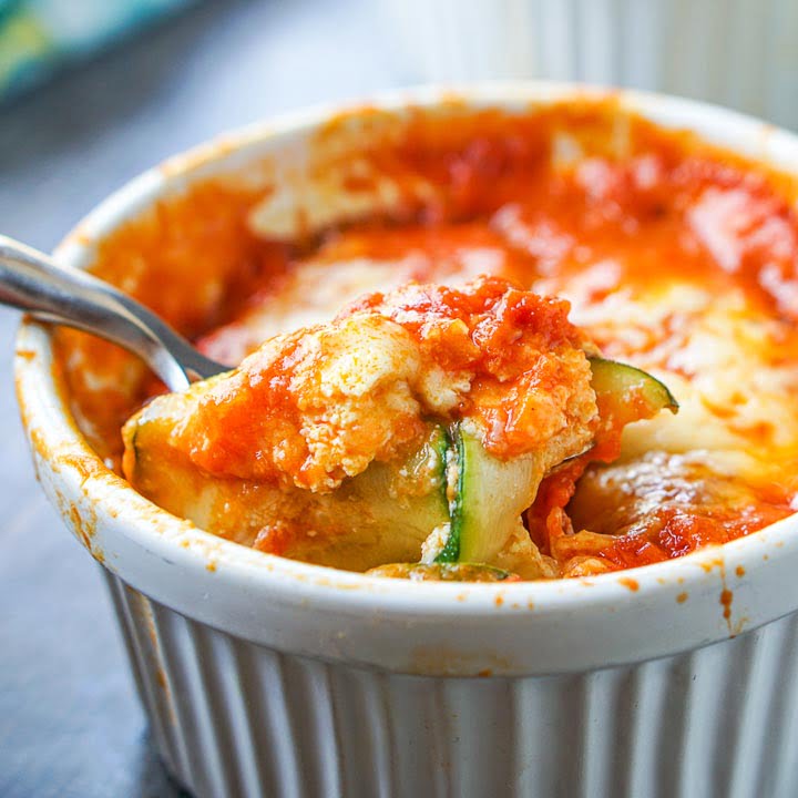 Mini Zucchini Lasagna Cups- 5 Minutes in the Microwave