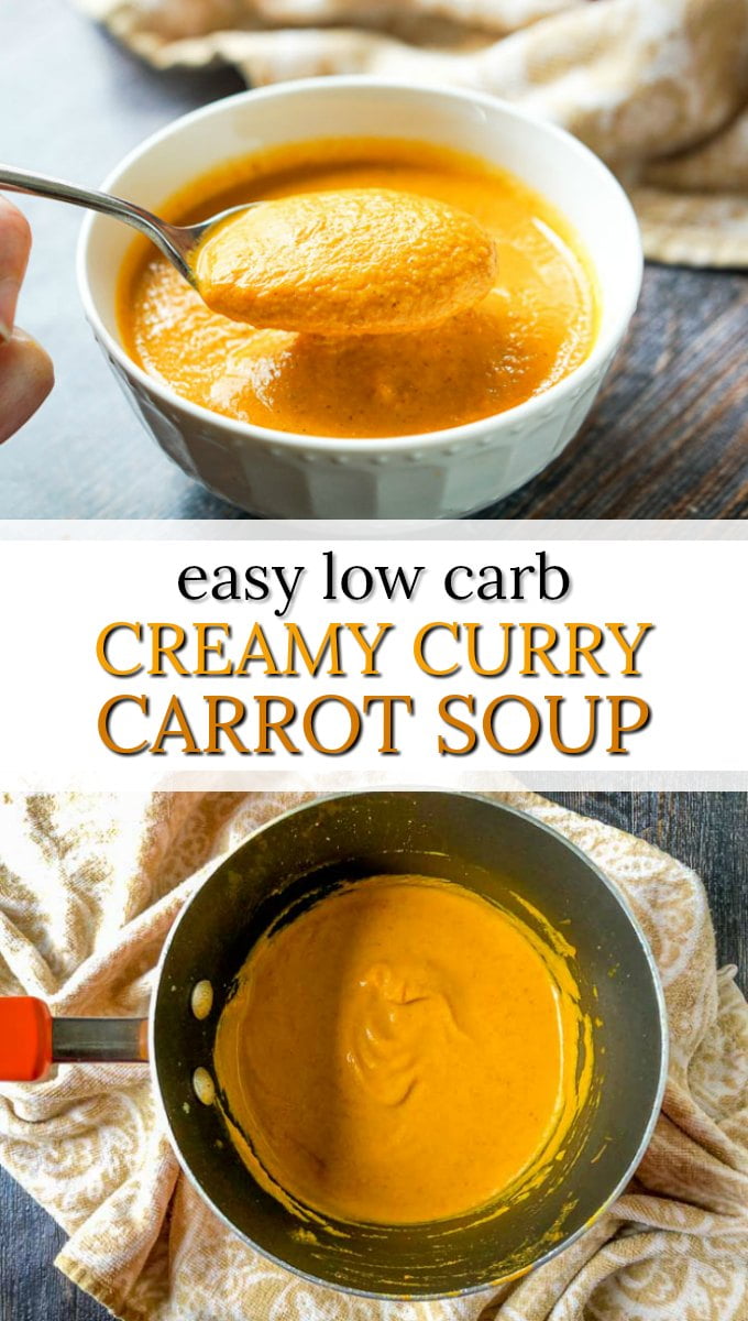 Easy Low Carb Creamy Curry Carrot Soup 4 ingredients & 15 minutes!