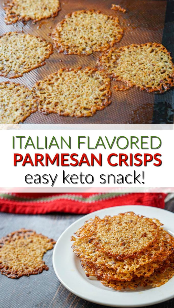 Italian Flavored Keto Parmesan Crisps only 4 ingredients & 10 minutes!