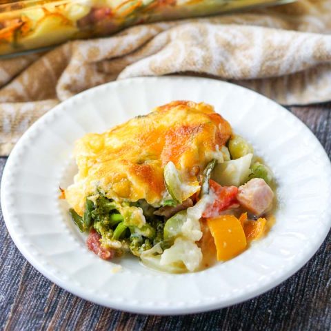 Low Carb Creamy Vegetables & Ham Casserole - great for using leftovers!