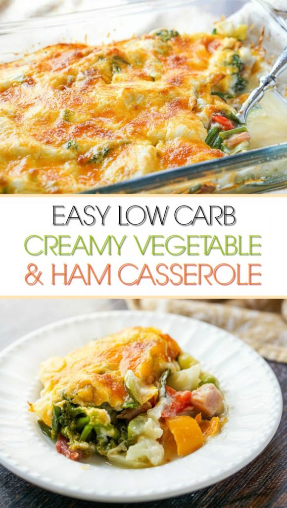 Low Carb Creamy Vegetables & Ham Casserole great for using leftovers!