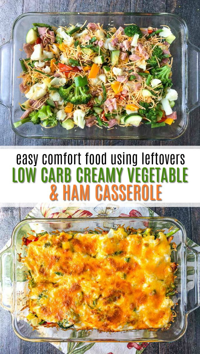 Low Carb Creamy Vegetables & Ham Casserole - great for using leftovers!