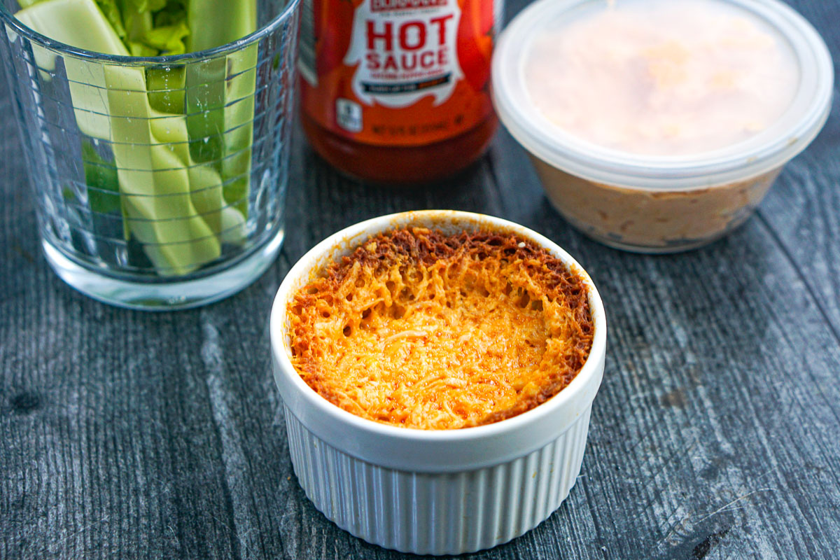 white ramekin with the finished recipe