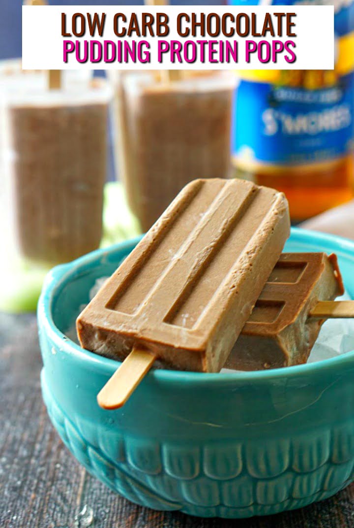 Low Carb Chocolate Pudding Protein Pops a fun summer keto snack!
