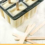 low carb pina colada pops with the molds and text