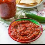 bowls of homemade low carb salsa made in slow cooker with text