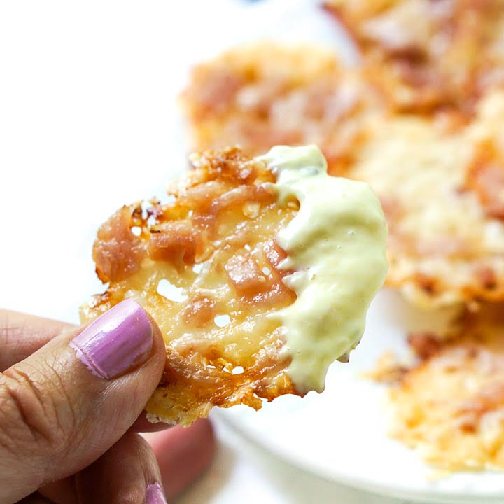 Keto Ham and Cheese Chips with Sweet Mustard Dip