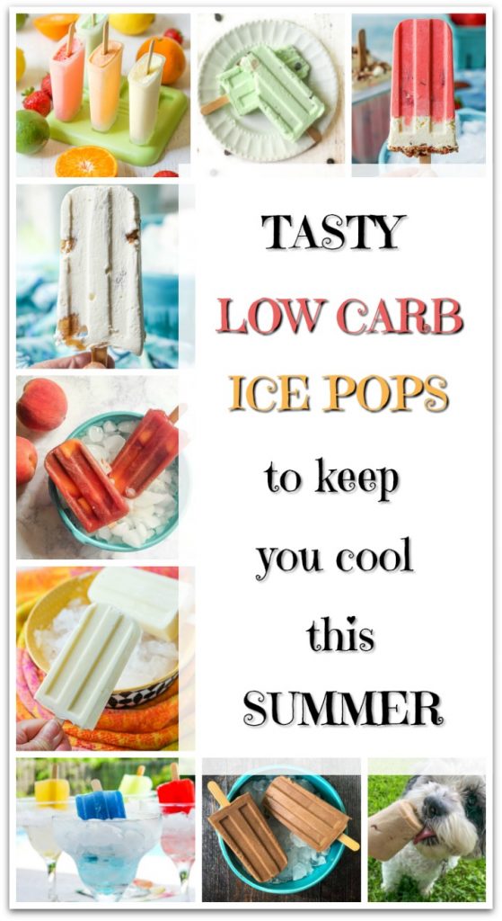 collage of low carb ice pops with text
