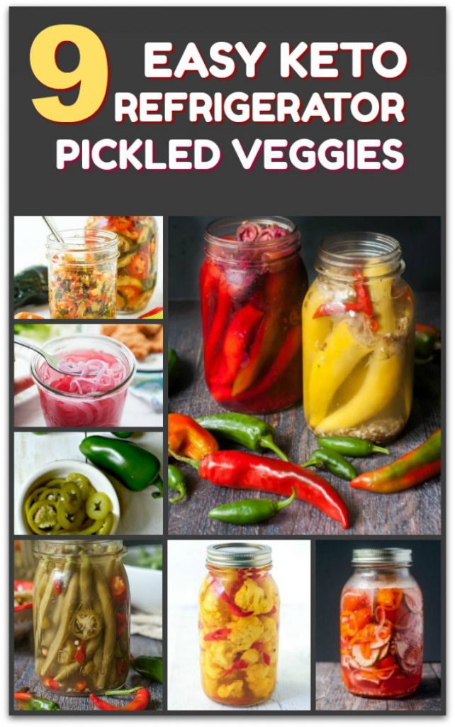 collage of refrigerator pickles with text overlay