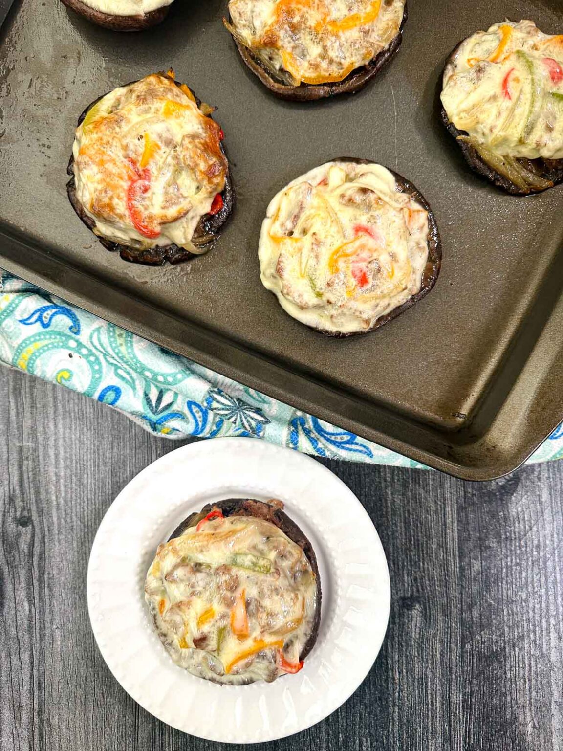 Philly cheesesteak Keto Stuffed Portobello Mushrooms Recipe
