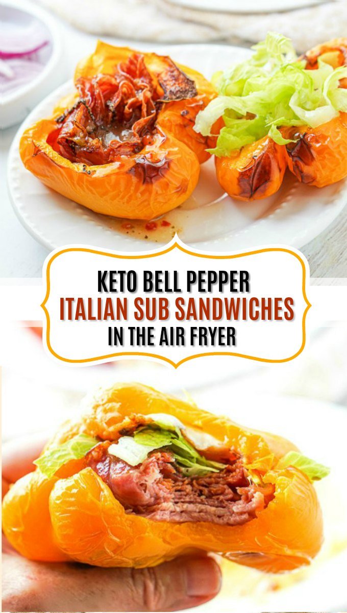 Keto Italian Sub Bell Pepper Sandwich In The Air Fryer My Life Cookbook