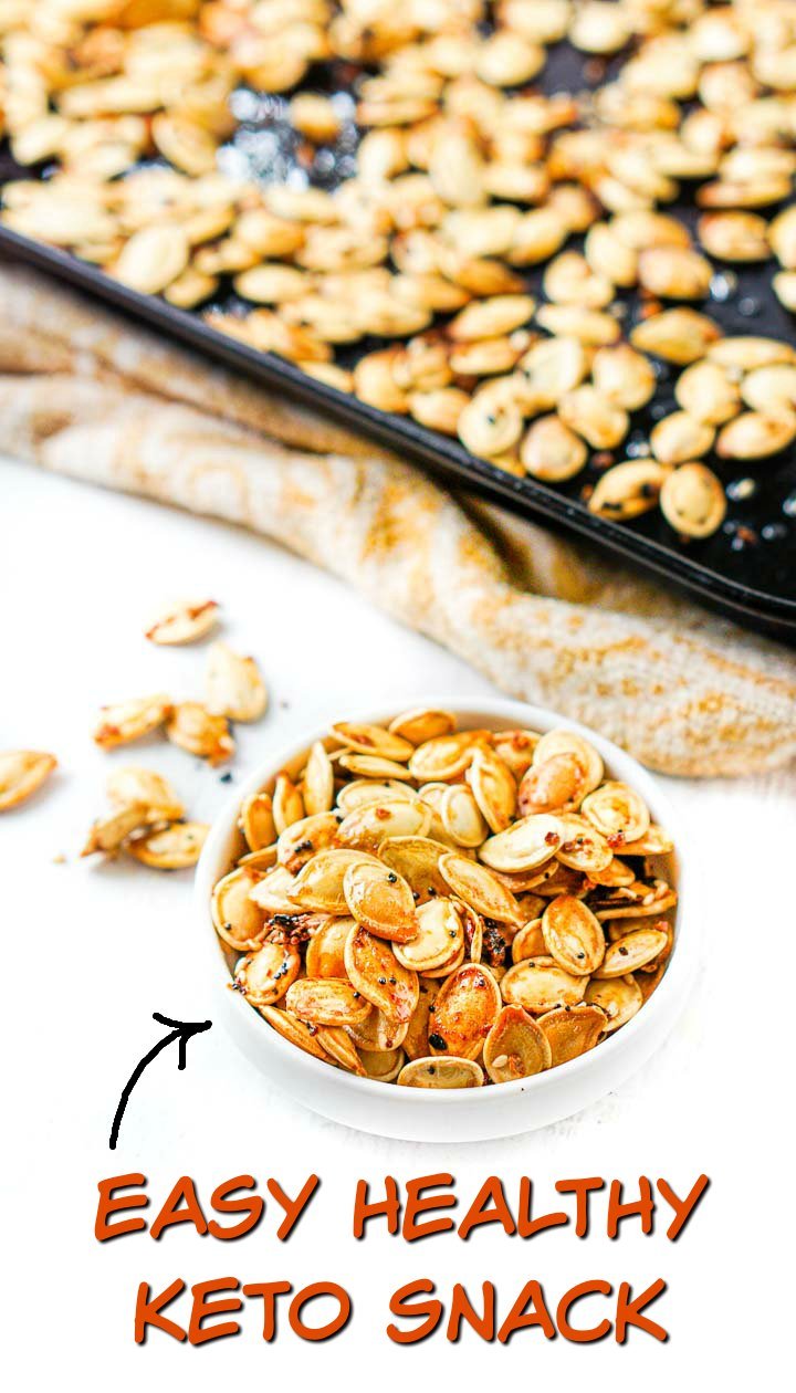 Keto Pumpkin Seeds Recipe With Everything Spice - easy low carb snack