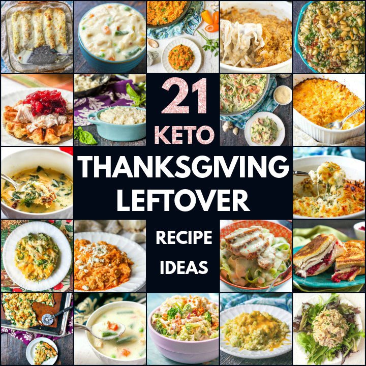 collage of pictures of turkey leftover recipes with text overlay