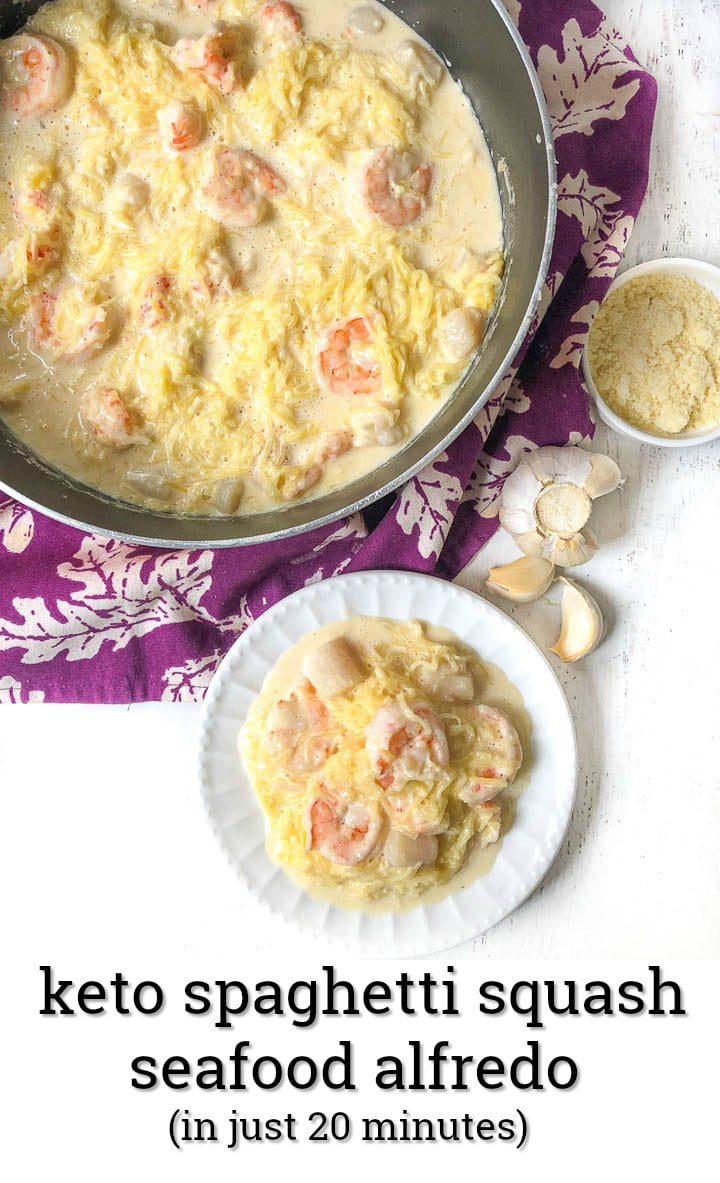Keto Spaghetti Squash Alfredo Recipe With Seafood My Life Cookbook