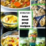 collage of keto meal prep recipes and text