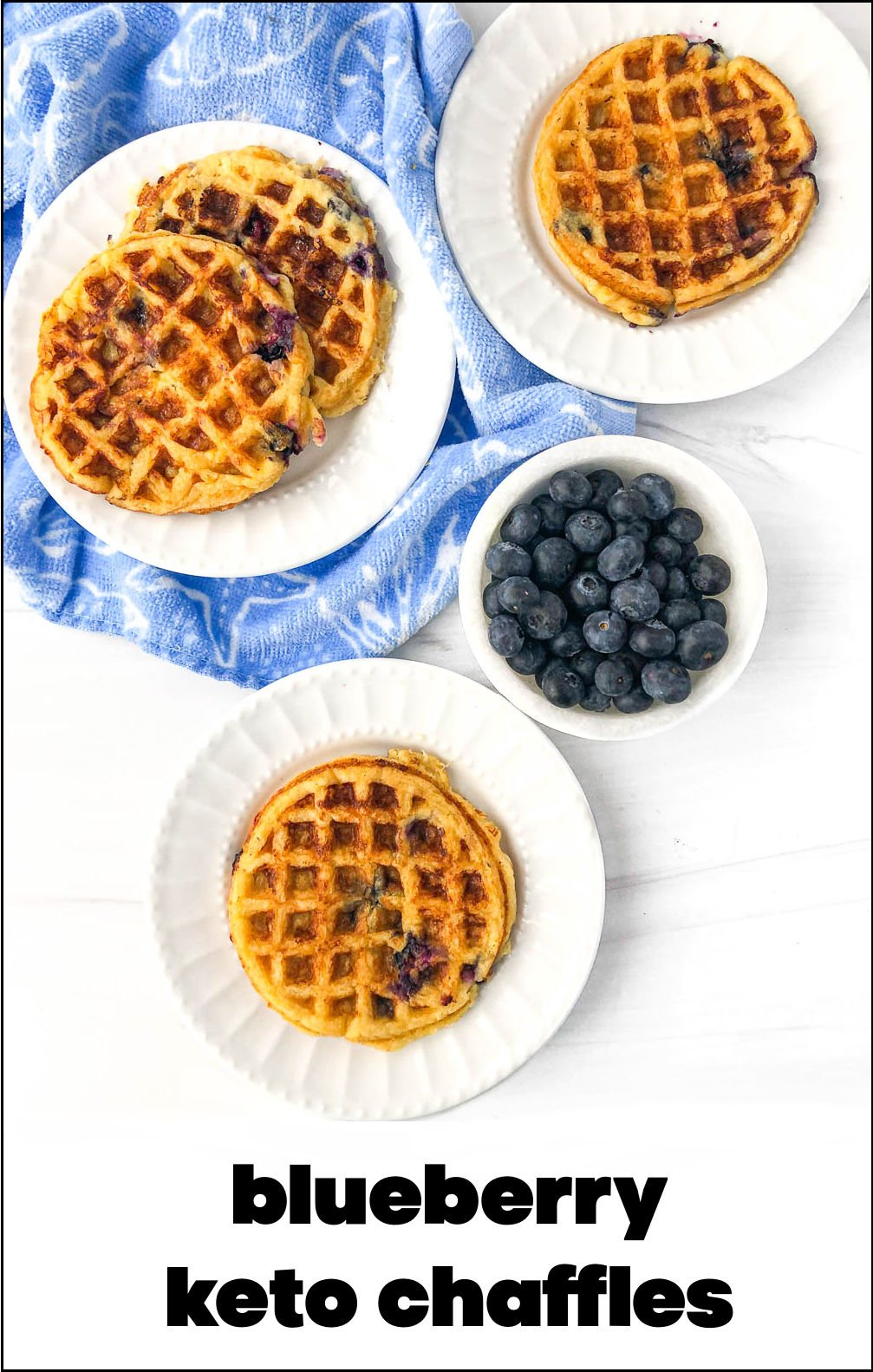 Keto Blueberry Waffles mini gluten free chaffles for a low carb
