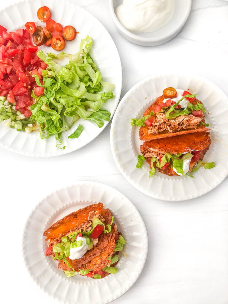 Keto Chicken Tacos with Easy Cheese Taco Shells
