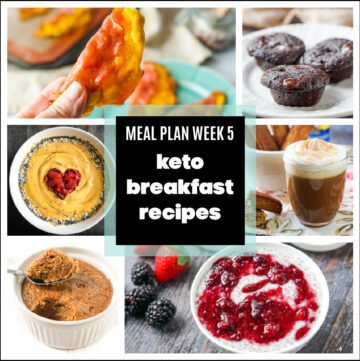 collage of pictures of keto breakfast recipes for this weeks meal plan