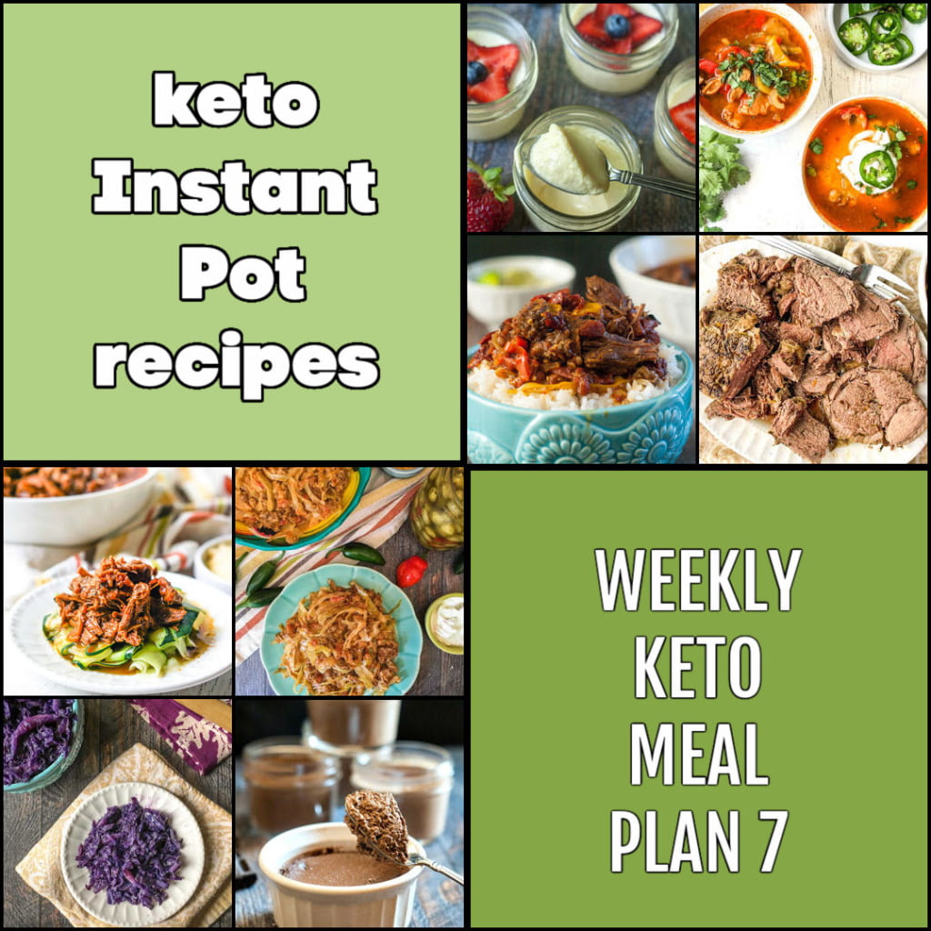 collage of pics for keto meal plan of instant pot recipes