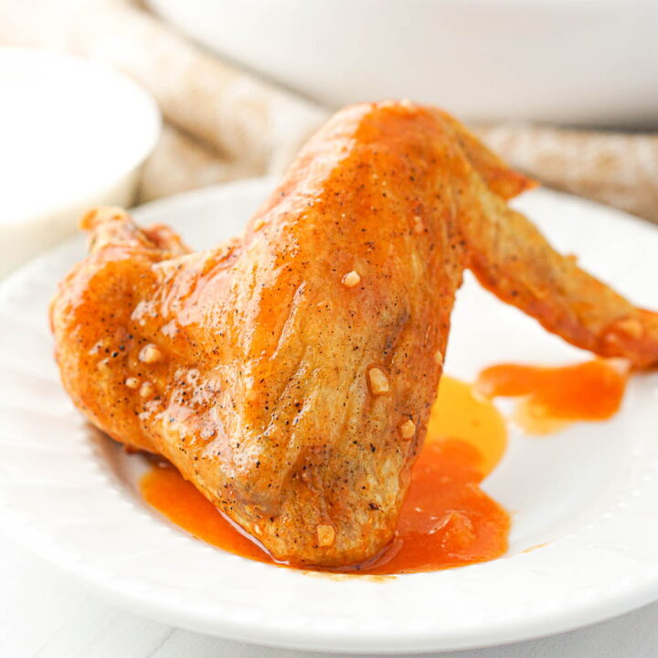 Keto Air Fryer Chicken Wings with Buffalo Sauce