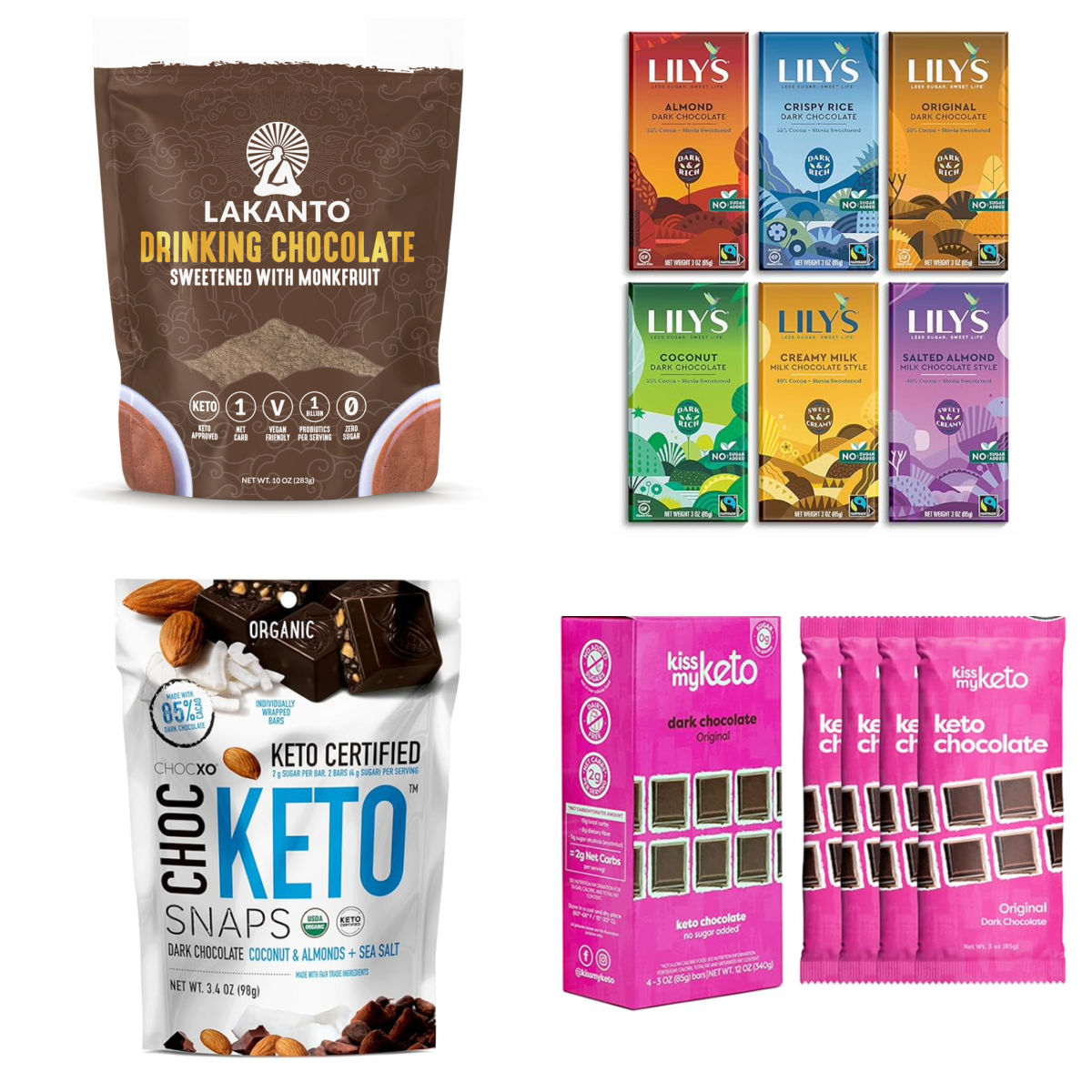 collage of keto candy you can buy