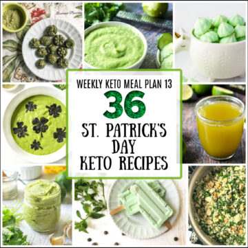 collage of keto St Patrick's Day recipes with text overlay