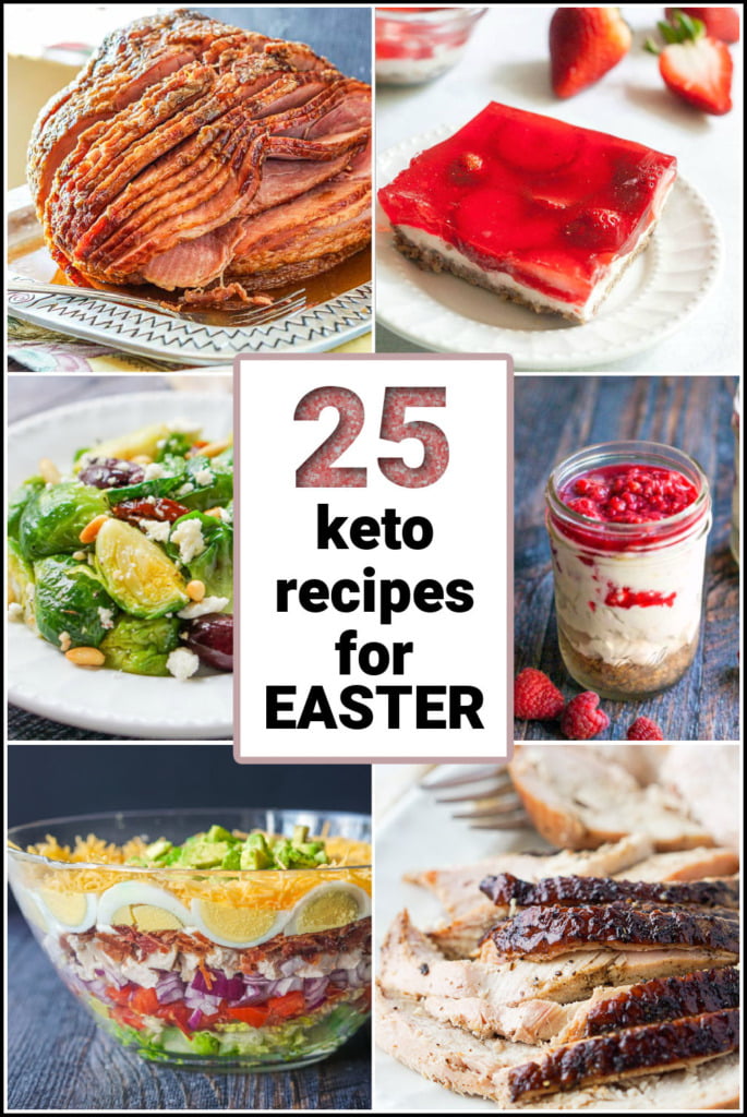 collage of keto Easter recipe pictures and text overlay